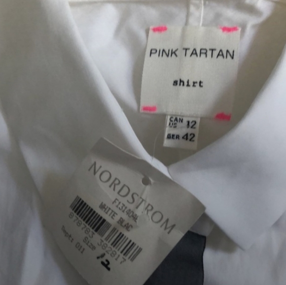 BLACK & WHITE DESIGNER TAILORED TUXEDO BLOUSE 12 - Picture 5 of 8